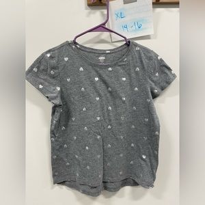 Old navy silver heart tee